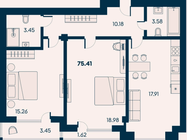 Купить трехкомнатную квартиру в ЖК Новая Керкинитида в Республике Крым. Вариант № 8785958, 1, площадь -  квм, цена 20172008 рублей