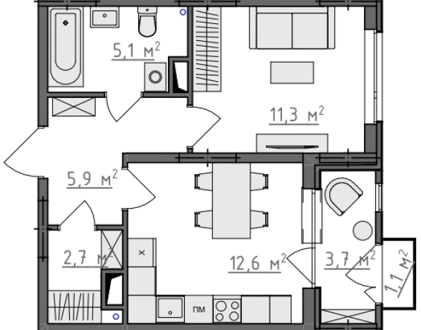 Купить квартиру в ЖК Квартал Новаторов в Владимире. Вариант № 130556, 0, площадь -  квм, цена 4574700 рублей