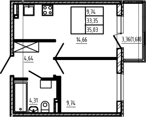 Купить квартиру в ЖК Новая история в Сертолове. Вариант № 6963395, 0, площадь -  квм, цена 7426360 рублей