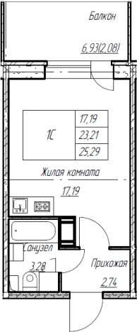 Купить Студию в новостройках у метро Улица Дыбенко в Кудрове. Вариант № 880134, 0, площадь -  квм, цена 6067131 рублей