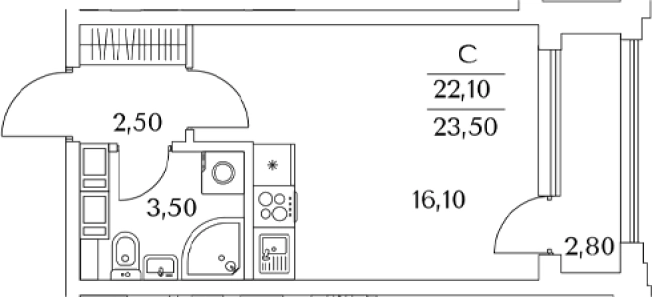 Купить Студию в новостройках в ЖК Тайм Сквер в Санкт-Петербурге. Вариант № 8102536, 0, площадь -  квм, цена 6705648 рублей