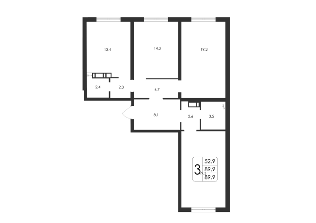 Купить квартиру в новостройках в ЖК Яблоневые сады ВЫБОР в Воронеже. Вариант № 148041, 0, площадь -  квм, цена 9889000 рублей