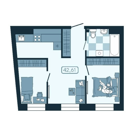 Купить двухкомнатную квартиру в новостройках в ЖК Соболь в Владивостоке. Вариант № 5548031, 0, площадь -  квм, цена 7821066 рублей