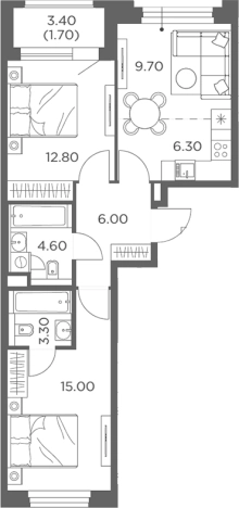 Купить трехкомнатную квартиру в ЖК Белый Град в Мытищах. Вариант № 206481, 0, площадь -  квм, цена 12909640 рублей