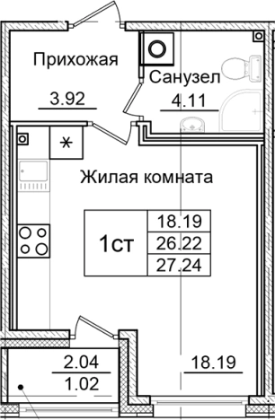 Купить Студию в новостройках в ЖК Квартал Заречье в Санкт-Петербурге. Вариант № 6707846, 0, площадь -  квм, цена 4562700 рублей