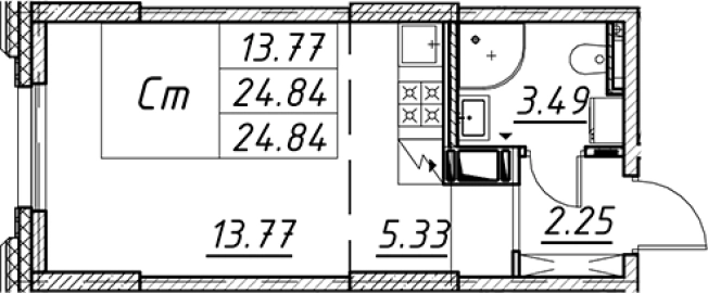 Купить Студию в ЖК Цивилизация на Неве в Санкт-Петербурге. Вариант № 7851077, 0, площадь -  квм, цена 8801308 рублей