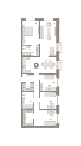 . Вариант № 8484213, 0, площадь - 129.2 квм, цена 34920000 рублей