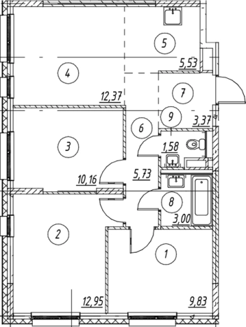 Купить четырехкомнатную квартиру в ЖК Новые Лаврики в Мурине. Вариант № 7252884, 0, площадь -  квм, цена 10192621 рублей