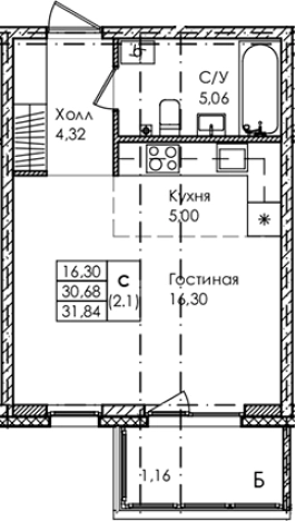 Купить Студию у метро Беговая в Санкт-Петербурге. Вариант № 6855911, 0, площадь -  квм, цена 11640000 рублей