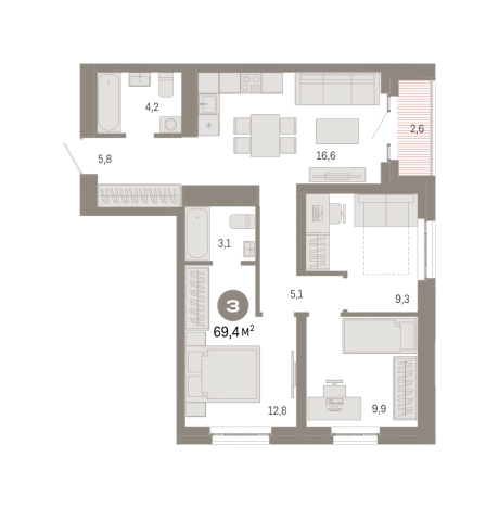 Купить квартиру у метро Бульвар Рокоссовского в Москве. Вариант № 8468228, 0, площадь -  квм, цена 23720000 рублей