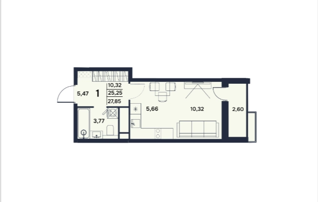 . Вариант № 8478461, 4, площадь - 27.85 квм, цена 3300000 рублей