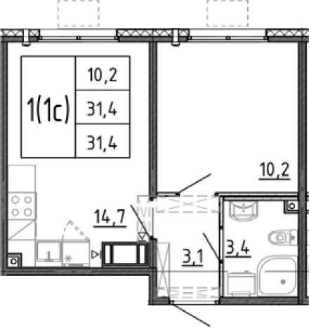 Купить квартиру в новостройках в ЖК Ручьи 2 в Санкт-Петербурге. Вариант № 7604348, 0, площадь -  квм, цена 6339032 рублей