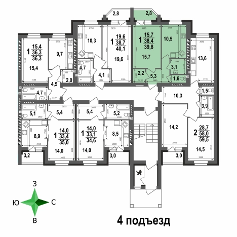 Купить квартиру в новостройках в ЖК "Свобода" в микрорайоне Славный в Коврове. Вариант № 146225, 3, площадь -  квм, цена 4045272 рублей