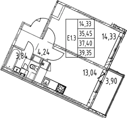 Купить однокомнатную квартиру у метро Девяткино в Мурине. Вариант № 7267777, 0, площадь -  квм, цена 7549888 рублей