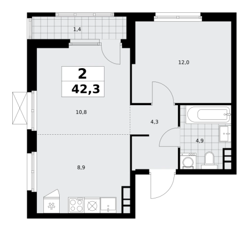 Купить двухкомнатную квартиру в новостройках у метро Улица Горчакова в Москве. Вариант № 116740, 0, площадь -  квм, цена 20073888 рублей