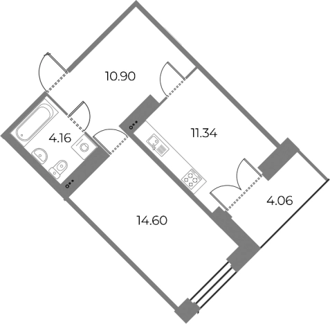 Купить однокомнатную квартиру в новостройках на улице Варфоломеевская в Санкт-Петербурге. Вариант № 88687, 0, площадь -  квм, цена 12520000 рублей
