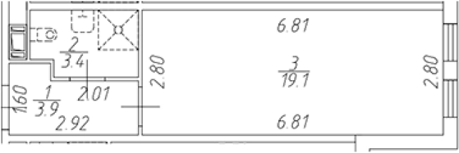 . Вариант № 6230234, 0, площадь - 26.4 квм, цена 5134797 рублей