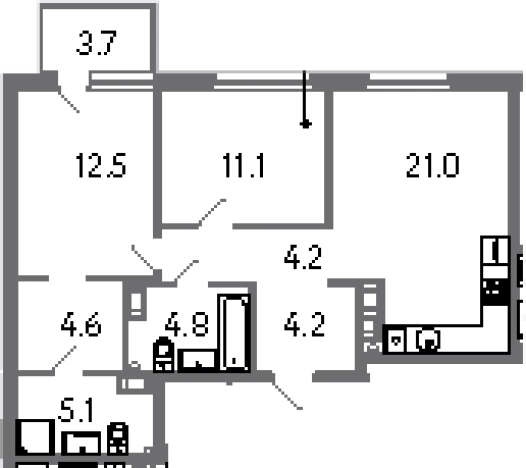 Купить трехкомнатную квартиру в новостройках в ЖК Куинджи в Санкт-Петербурге. Вариант № 6831279, 0, площадь -  квм, цена 25086212 рублей