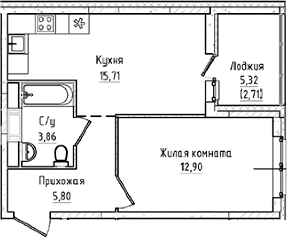 Купить двухкомнатную квартиру на улице Первых в Ленинградской области. Вариант № 7833559, 0, площадь -  квм, цена 6589423 рублей
