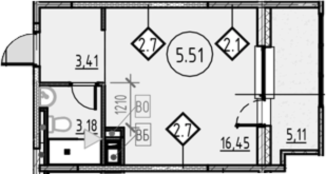 Купить Студию в новостройках у метро Обухово в Санкт-Петербурге. Вариант № 4163652, 0, площадь - квм, цена 6327409 рублей