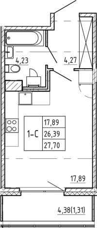 Купить Студию у метро Василеостровская в Санкт-Петербурге. Вариант № 7598415, 0, площадь -  квм, цена 14260000 рублей