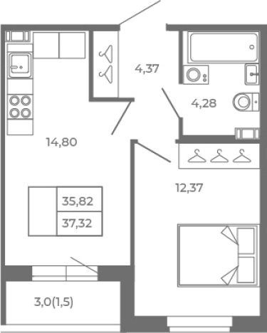 Купить однокомнатную квартиру на вторичке на улице Верная в Сертолове. Вариант № 6962880, 0, площадь -  квм, цена 8210400 рублей