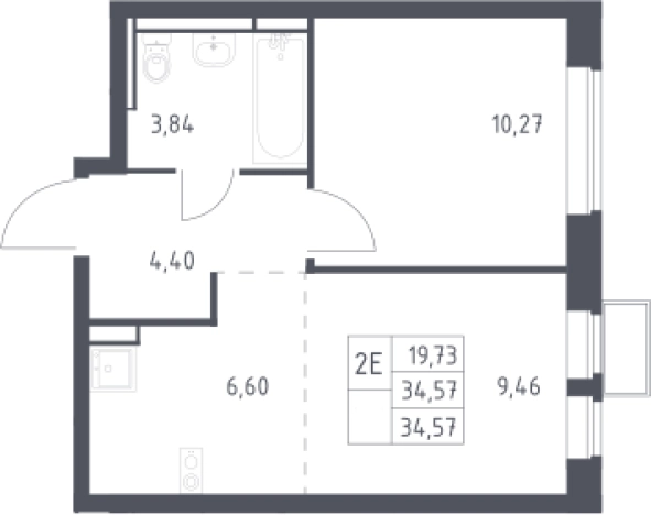 Купить однокомнатную квартиру в новостройках на улице Проектируемый проезд № 6415 в Москве. Вариант № 10325132, 0, площадь - квм, цена 5990670 рублей