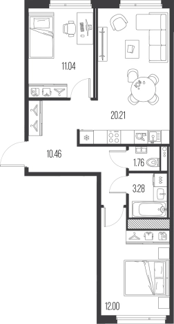 Купить трехкомнатную квартиру в ЖК Legenda Васильевского в Санкт-Петербурге. Вариант № 4837821, 0, площадь -  квм, цена 22255088 рублей