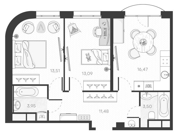 . Вариант № 5549687, 0, площадь - 62 квм, цена 29960148 рублей