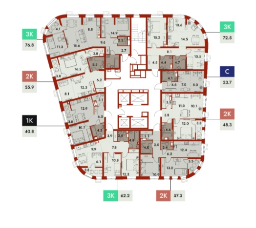 Купить квартиру в ЖК N1 Первый дом в Нижнем в Нижнем Новгороде. Вариант № 107132, 1, площадь -  квм, цена 14294033 рублей