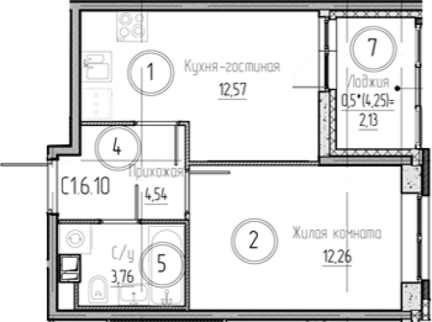 Купить однокомнатную квартиру у метро Улица Дыбенко в Ленинградской области. Вариант № 8931197, 0, площадь -  квм, цена 6001161 рублей