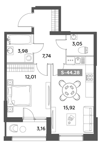 Купить двухкомнатную квартиру в новостройках у метро Звёздная в Санкт-Петербурге. Вариант № 6217261, 0, площадь -  квм, цена 15913341 рублей