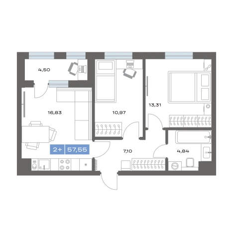 Купить квартиру в новостройках в ЖК "Пятнашка" в Тобольске. Вариант № 101476, 0, площадь -  квм, цена 6050000 рублей