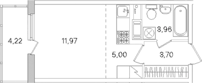 Купить Студию в ЖК Ясно.Янино в Ленинградской области. Вариант № 8488531, 0, площадь -  квм, цена 4428474 рублей