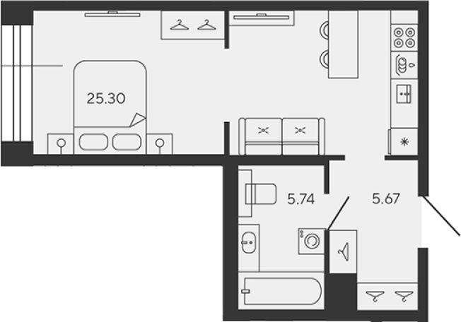 Купить Студию в ЖК BASHNI ELEMENT в Санкт-Петербурге. Вариант № 4162240, 0, площадь -  квм, цена 17567571 рублей