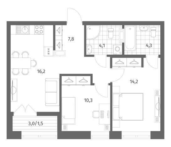 Купить трехкомнатную квартиру в ЖК NEWПИТЕР в Ленинградской области. Вариант № 5258333, 0, площадь - квм, цена 10727000 рублей