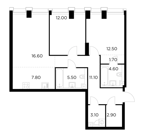 Купить трехкомнатную квартиру на вторичке в районе Дмитровский в Москве. Вариант № 9103954, 1, площадь -  квм, цена 31466300 рублей