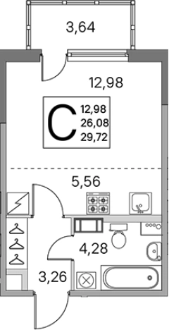 Купить Студию в новостройках в ЖК ЮгТаун. Олимпийские кварталы в Санкт-Петербурге. Вариант № 7832449, 0, площадь -  квм, цена 5841920 рублей
