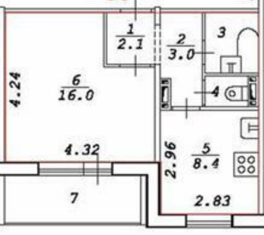 Купить однокомнатную квартиру в Новосибирской области. Вариант № 10461312, 7, площадь -  квм, цена 3500000 рублей
