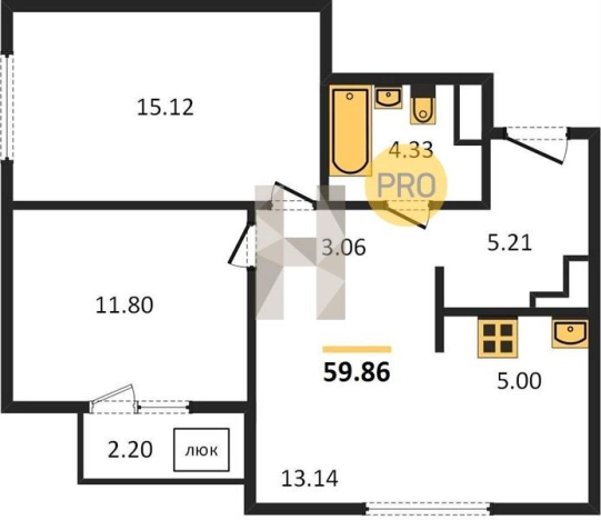Купить двухкомнатную квартиру в новостройках в ЖК Новая Тверская в Ижевске. Вариант № 61981, 0, площадь -  квм, цена 3890000 рублей