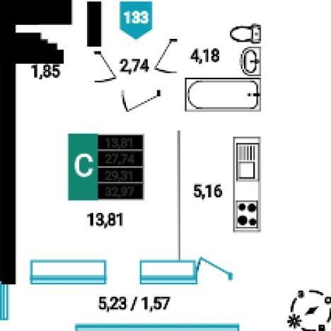 Купить Студию в ЖК Красивый в Чите. Вариант № 160208, 0, площадь -  квм, цена 6042590 рублей
