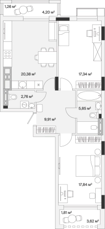 Купить квартиру в новостройках на улице Весенняя в Калининграде. Вариант № 100804, 0, площадь -  квм, цена 12225173 рублей