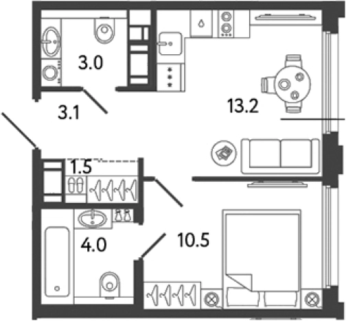 Купить однокомнатную квартиру в районе Невский в Санкт-Петербурге. Вариант № 6251962, 0, площадь -  квм, цена 11896592 рублей