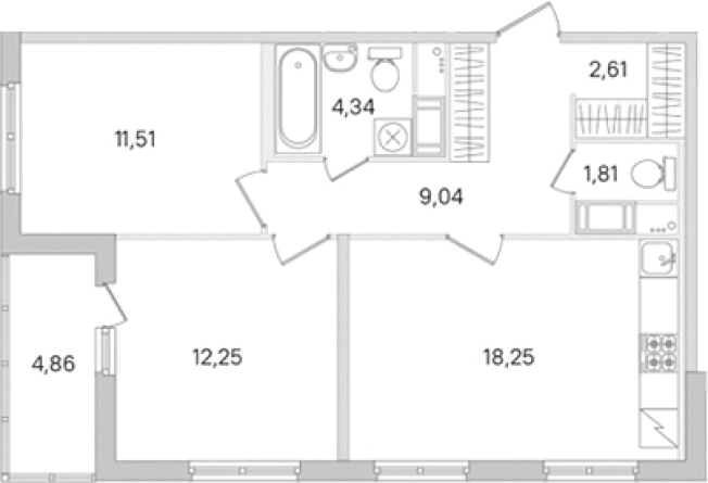 Купить трехкомнатную квартиру у метро Проспект Большевиков в Ленинградской области. Вариант № 8488875, 0, площадь -  квм, цена 10161719 рублей