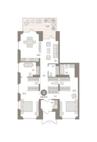 Купить двухкомнатную квартиру в ЖК Первый квартал. Вторая очередь в Московской области. Вариант № 8555540, 0, площадь -  квм, цена 19180000 рублей