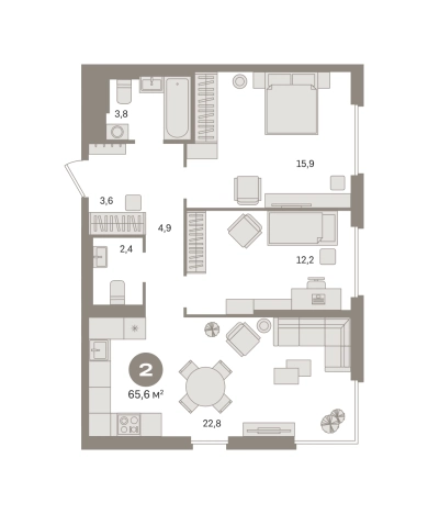 Купить двухкомнатную квартиру в ЖК Квартал Герцена в Москве. Вариант № 117135, 0, площадь -  квм, цена 18730000 рублей