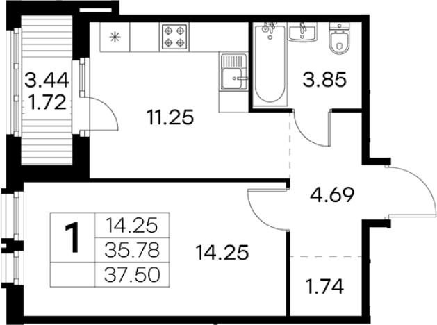 Купить однокомнатную квартиру в новостройках в районе Выборгский в Санкт-Петербурге. Вариант № 4807210, 0, площадь -  квм, цена 8669999 рублей