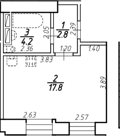 Купить Студию на улице Аммермана в Санкт-Петербурге. Вариант № 4038467, 0, площадь -  квм, цена 6041280 рублей