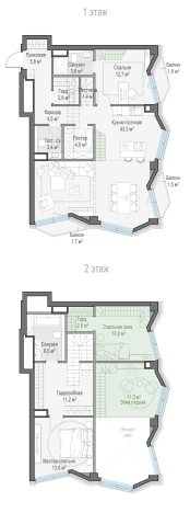 Купить трехкомнатную квартиру в новостройках в районе Пресненский в Москве. Вариант № 111475, 0, площадь - квм, цена 206450000 рублей
