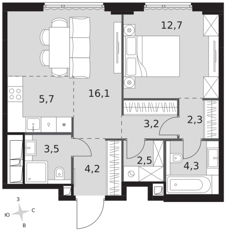 Купить двухкомнатную квартиру у метро Хорошево в Москве. Вариант № 9507973, 0, площадь -  квм, цена 41572600 рублей